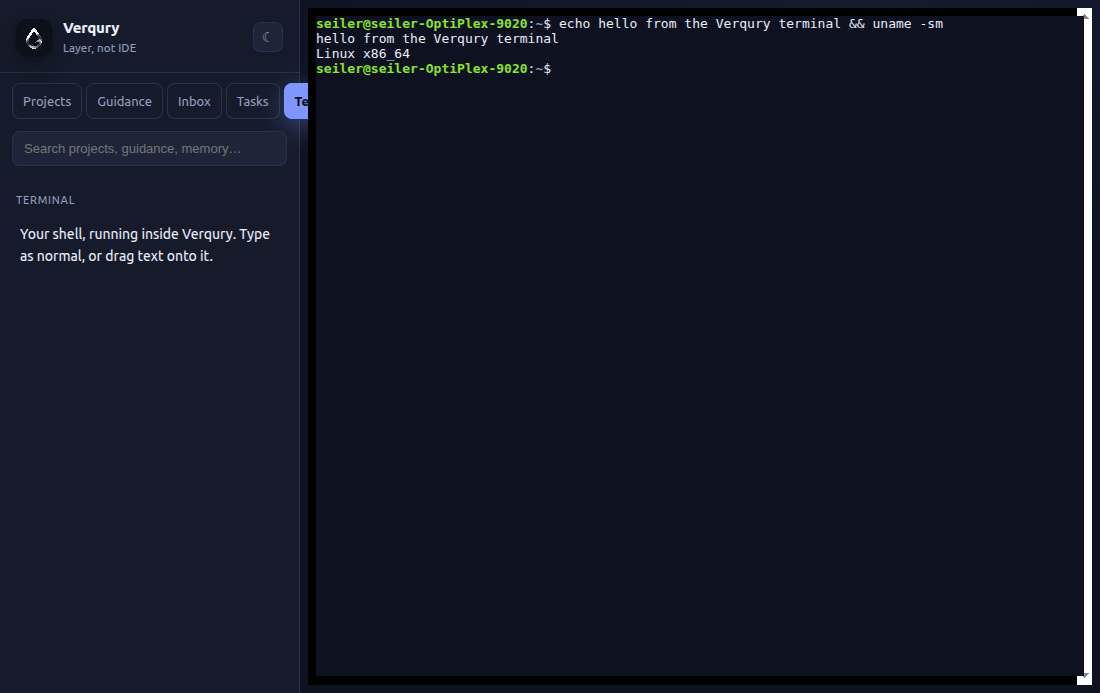 Verqury embedded terminal